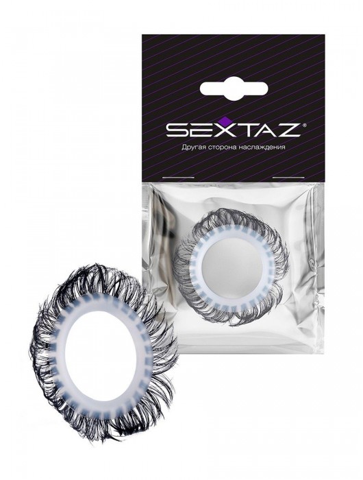 Эластичное эрекционное колечко с черными «ресничками» - Sextaz - в Самаре купить с доставкой