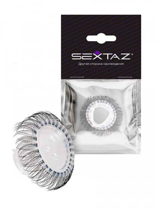 Эластичное эрекционное кольцо с длинными черными «ресничками» - Sextaz - в Самаре купить с доставкой