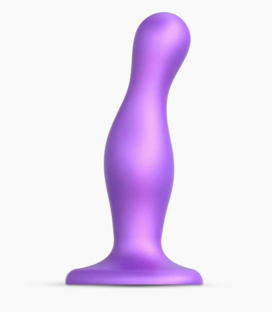 Фиолетовая насадка Strap-On-Me Dildo Plug Curvy size M - Strap-on-me - купить с доставкой в Самаре