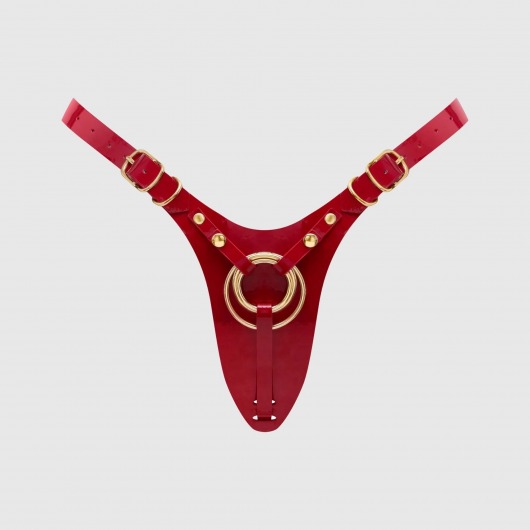 Красный пояс для фиксации насадок Strap-On-Me Leatherette Harness Fabulous - Strap-on-me - купить с доставкой в Самаре