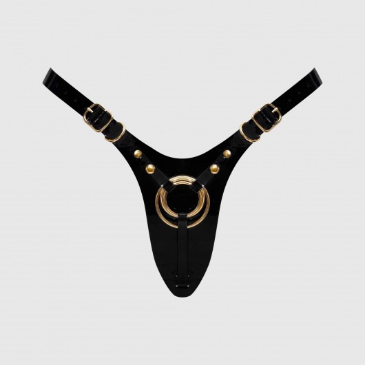 Черный пояс для фиксации насадок Strap-On-Me Leatherette Harness Fabulous - Strap-on-me - купить с доставкой в Самаре