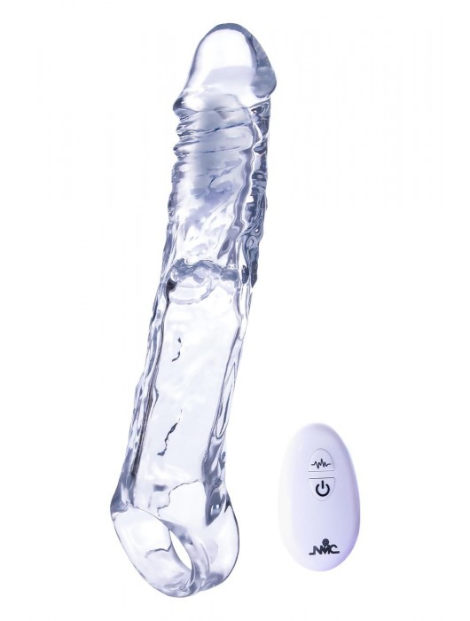 Прозрачная насадка-удлинитель Length Enhancer With Bullet с подхватом - 22,3 см. - NMC - в Самаре купить с доставкой