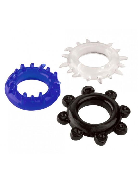 Набор из 3 эрекционных колец разного цвета и рельефа - Boys of Toys - в Самаре купить с доставкой