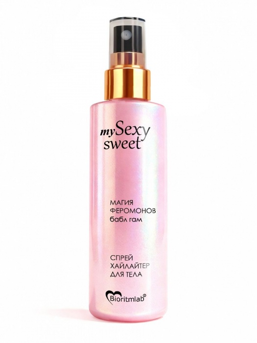 Спрей хайлайтер для тела Sexy Sweet с ароматом бабл-гам, шиммером и феромонами - 200 мл. -  - Магазин феромонов в Самаре