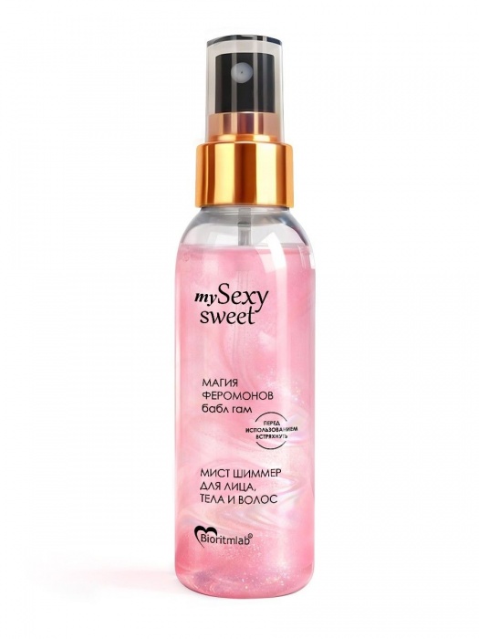 Мист для лица, тела и волос Sexy Sweet с ароматом бабл-гам, шиммером и феромонами - 95 мл. -  - Магазин феромонов в Самаре