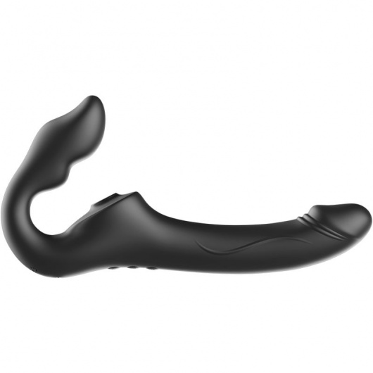 Черный безремневой страпон с 3 моторами - Ibiza - купить с доставкой в Самаре