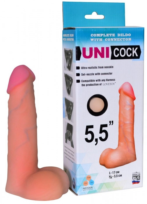 Фаллическая насадка Харнесс UNICOCK 5,5  - 17 см. - LOVETOY (А-Полимер) - купить с доставкой в Самаре
