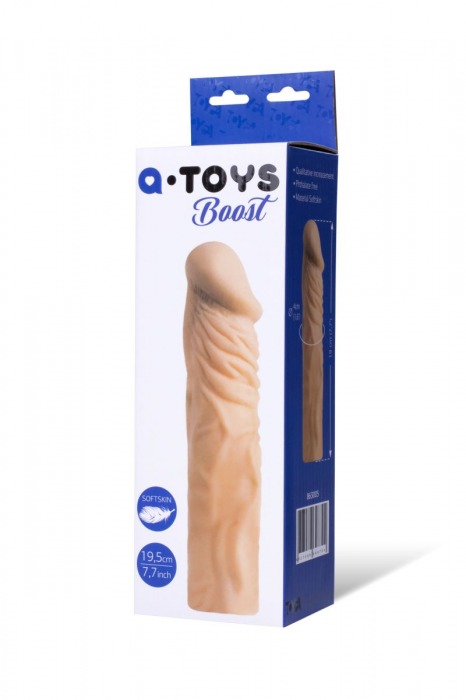 Насадка с ярко выраженной головкой и рельефным стволом - 19 см. - A-toys - в Самаре купить с доставкой