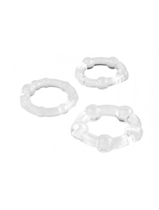 Набор из 3 прозрачных эрекционных колец с разным рельефом - A-toys - в Самаре купить с доставкой