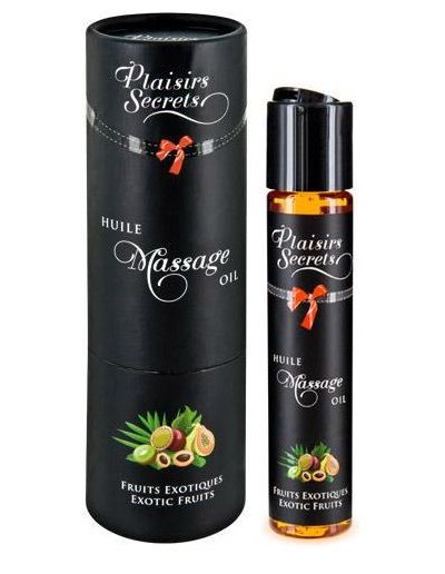 Массажное масло с ароматом экзотических фруктов Huile de Massage Gourmande Fruits Exotiques - 59 мл. - Plaisir Secret - купить с доставкой в Самаре