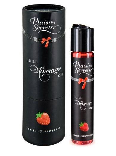 Массажное масло с ароматом клубники Huile de Massage Gourmande Fraise des Bois - 59 мл. - Plaisir Secret - купить с доставкой в Самаре