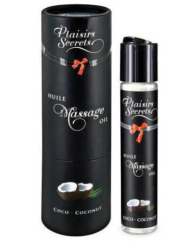 Массажное масло с ароматом кокоса Huile de Massage Gourmande Coco - 59 мл. - Plaisir Secret - купить с доставкой в Самаре