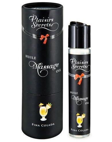 Массажное масло с ароматом пина колады Huile de Massage Gourmande Pina Colada - 59 мл. - Plaisir Secret - купить с доставкой в Самаре