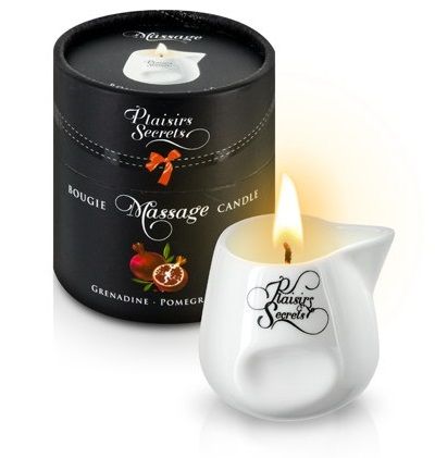 Массажная свеча с ароматом граната Bougie de Massage Gourmande Grenadine - 80 мл. - Plaisir Secret - купить с доставкой в Самаре