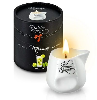 Массажная свеча с ароматом мохито Bougie de Massage Mojito - 80 мл. - Plaisir Secret - купить с доставкой в Самаре