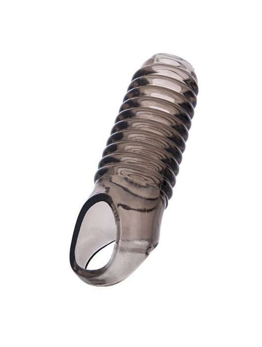 Дымчатая насадка с рёбрышками и подхватом мошонки ToyFa XLover - 12,5 см. - ToyFa - в Самаре купить с доставкой