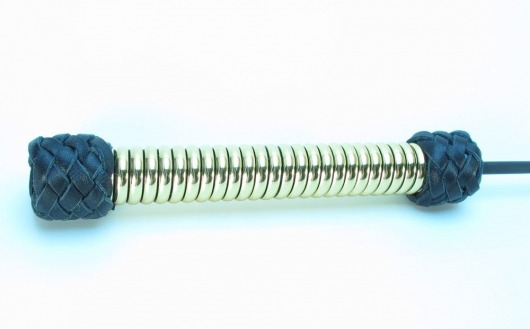 Чёрный королевский стек с золотистой рукоятью - 76 см. - БДСМ Арсенал - купить с доставкой в Самаре