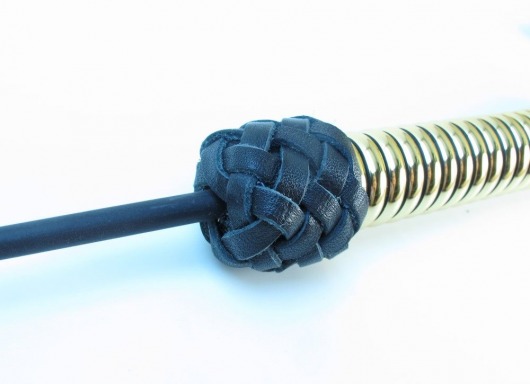 Чёрный королевский стек с золотистой рукоятью - 76 см. - БДСМ Арсенал - купить с доставкой в Самаре