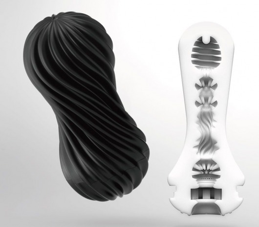 Мастурбатор FLEX Rocky Black с плотным рельефом - Tenga - в Самаре купить с доставкой