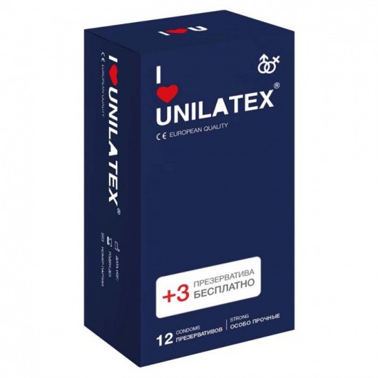 Ультрапрочные презервативы Unilatex Extra Strong - 12 шт. + 3 шт. в подарок - Unilatex - купить с доставкой в Самаре