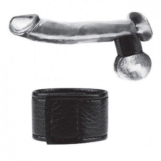 Чёрная утяжка на мошонку 1  Velcro Ball Stretcher - BlueLine - купить с доставкой в Самаре