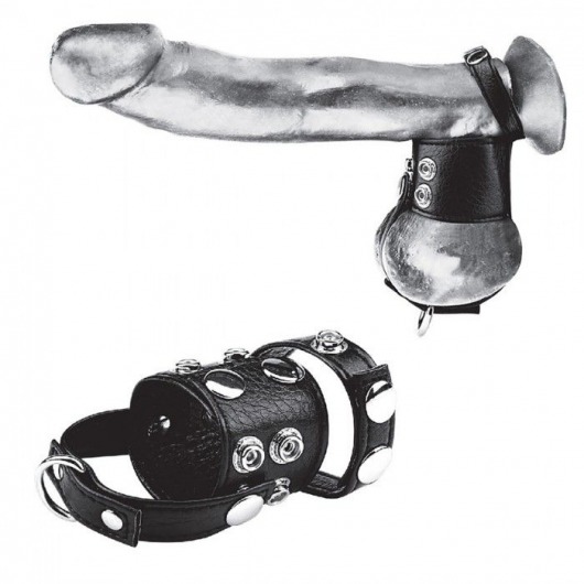 Утяжка на пенис и мошонку Cock Ring With 1.5  Ball Stretcher And Optional Weight Ring - BlueLine - купить с доставкой в Самаре