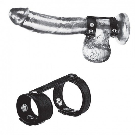 Утяжка на пенис с клёпками Duo Snap Cock And Ball Ring - BlueLine - купить с доставкой в Самаре