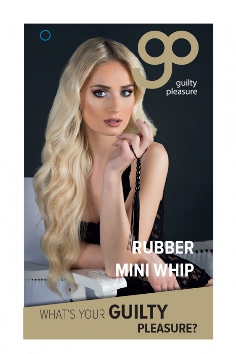 Чёрная мини-плеть из резины Rubber Mini Whip - 22 см. - Blush Novelties - купить с доставкой в Самаре