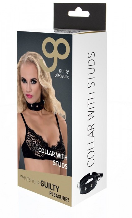 Полиуретановый ошейник с пуклями и D-кольцами Collar with Studs - Blush Novelties - купить с доставкой в Самаре