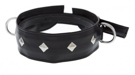 Полиуретановый ошейник с пуклями и D-кольцами Collar with Studs - Blush Novelties - купить с доставкой в Самаре