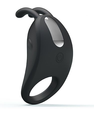Чёрное эрекционное кольцо с вибрацией Rabbit Vibrator - Baile - в Самаре купить с доставкой