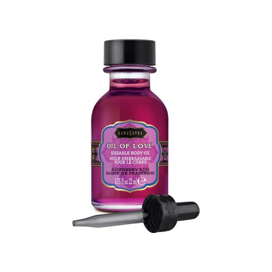 Масло для ласк с ароматом малины Oil of Love Raspberry Kiss - 22 мл. - Kama Sutra - купить с доставкой в Самаре