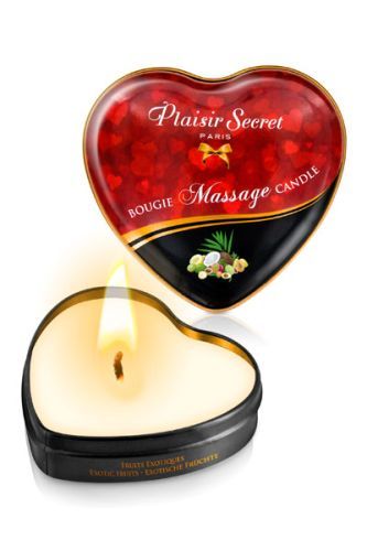 Массажная свеча с ароматом экзотических фруктов Bougie Massage Candle - 35 мл. - Plaisir Secret - купить с доставкой в Самаре