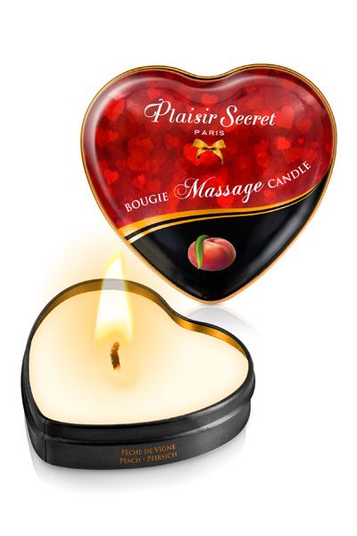 Массажная свеча с ароматом персика Bougie Massage Candle - 35 мл. - Plaisir Secret - купить с доставкой в Самаре