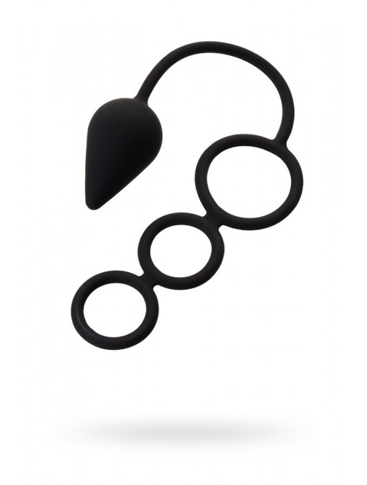 Тройное эрекционное кольцо с анальным хвостом Drop M-size - Erotist Adult Toys - в Самаре купить с доставкой