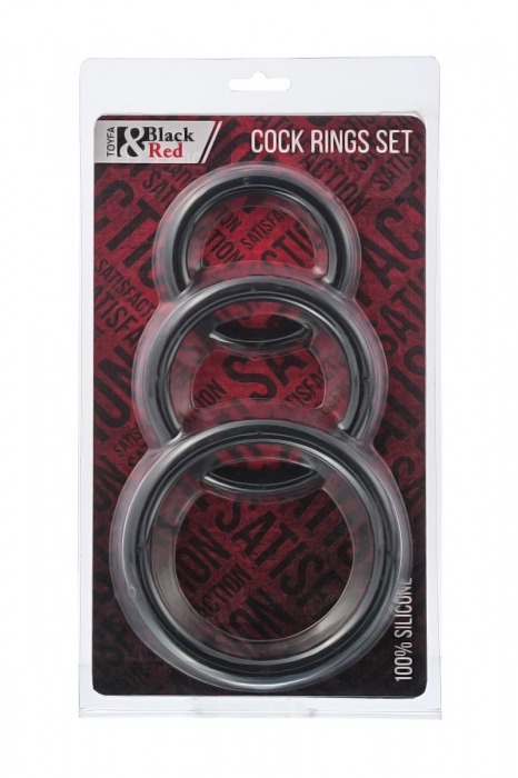 Набор из 3 чёрных эрекционных колец - ToyFa - в Самаре купить с доставкой