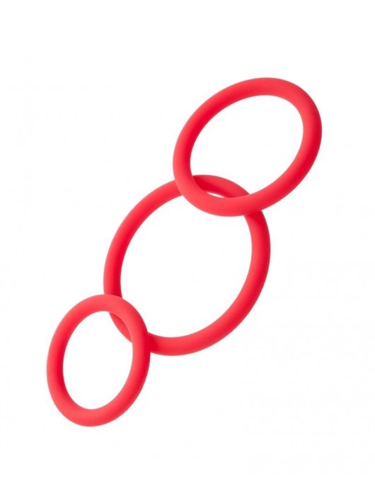 Набор из 3 красных эрекционных колец различного диаметра - ToyFa - в Самаре купить с доставкой