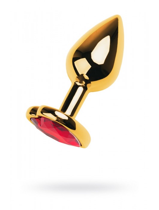 Золотистая анальная пробка с кристаллом-сердцем - 7,5 см. - ToyFa - купить с доставкой в Самаре