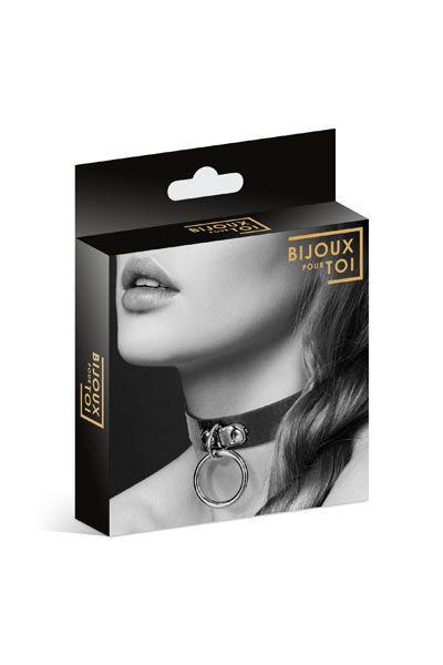 Узенький ошейник из полиуретана с кольцом - Bijoux Pour Toi - купить с доставкой в Самаре