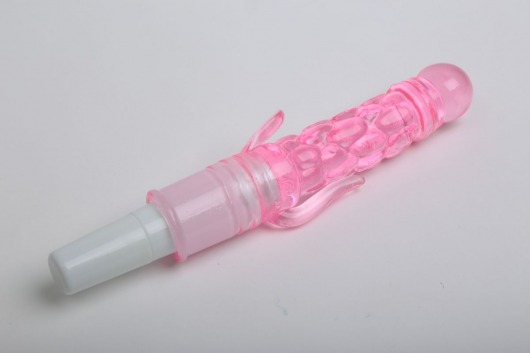 Розовый вибромассажёр с дополнительными отростками - 21 см. - 4sexdreaM