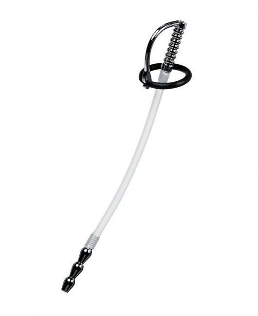 Силиконовый уретральный плаг со сменными фиксирующими кольцами Metal - ToyFa - купить с доставкой в Самаре