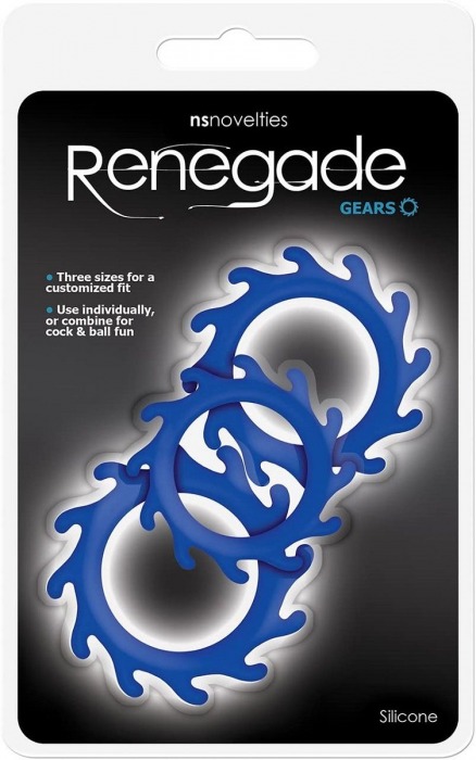 Набор из 3 синих эрекционных колец Renegade Gears - NS Novelties - в Самаре купить с доставкой