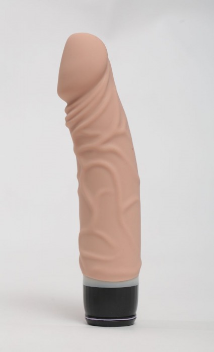 Телесный силиконовый вибратор-реалистик с 7 режимами вибрации - 19,5 см. - 4sexdreaM