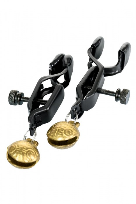 Черно-золотистые зажимы для сосков TOYFA Theatre - ToyFa - купить с доставкой в Самаре