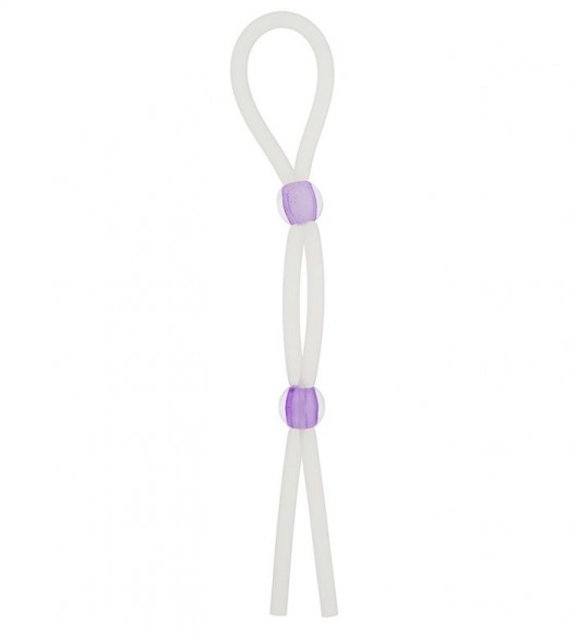 Прозрачное эрекционное кольцо-лассо SILICONE LASSO COCK RING DUAL BEADS - NMC - в Самаре купить с доставкой