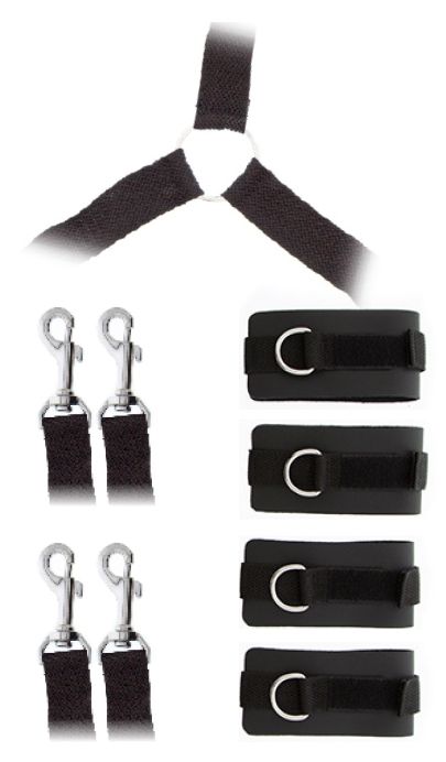 Комплект наручников и поножей LUXURIOUS BED RESTRAINT CUFF SET - Blush Novelties - купить с доставкой в Самаре
