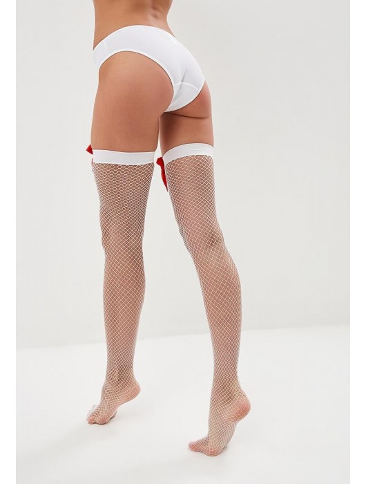 Чулки медсестры в сетку с бантиками - Le Frivole купить с доставкой