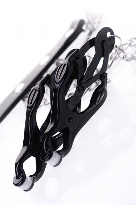 Черно-серебристые зажимы для сосков с кольцом для пениса TOYFA Metal - ToyFa - купить с доставкой в Самаре