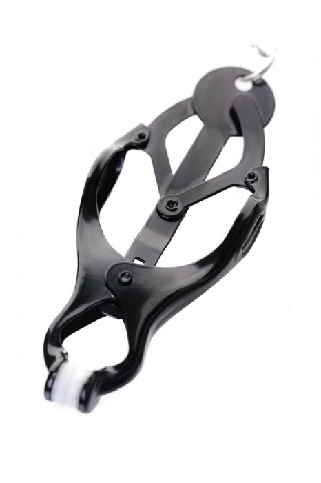 Черно-серебристые зажимы для сосков с кольцом для пениса TOYFA Metal - ToyFa - купить с доставкой в Самаре