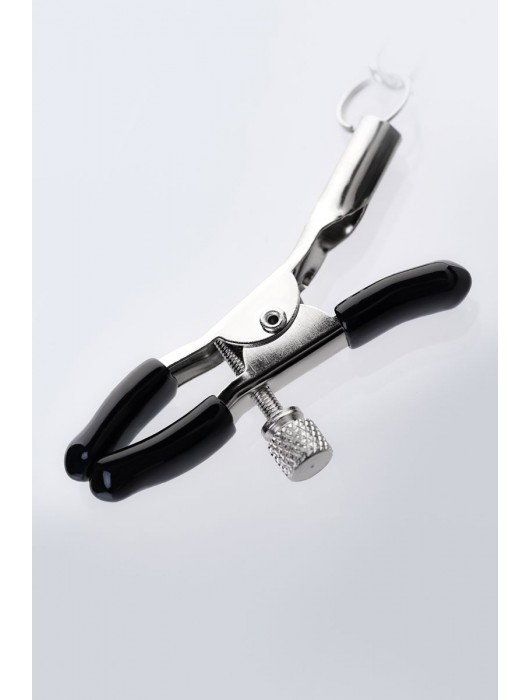 Серебристо-чёрные зажимы для сосков с кольцом для пениса TOYFA Metal - ToyFa - купить с доставкой в Самаре